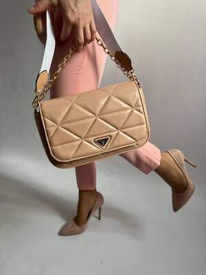 Женская сумка Prada pink 2в1 Прада маленькая сумка на плечо красивая, легкая сумка из эко-кожи