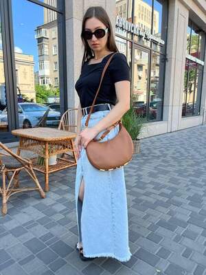 Женская сумка из эко-кожи Fendi Hobo Фенди белая молодежная, брендовая сумка через плечо
