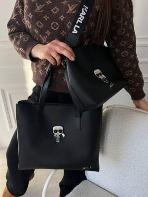 Женская сумка шоппер из эко-кожи Карл Лагерфельд Karl Lagerfeld молодежная, брендовая сумка через плечо