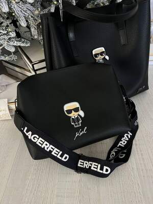 Женская сумка шоппер из эко-кожи Карл Лагерфельд Karl Lagerfeld молодежная, брендовая сумка через плечо